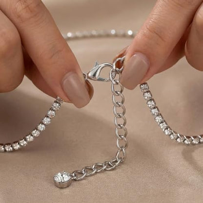 1 Piece Silver Waist Chain Rhinestone Crystal Shiny Pendant Thin Minimalist Delicate Fashion Body Chain Jewelry for Women Warm-Weather Beach Rave Party Evening Club Accessory