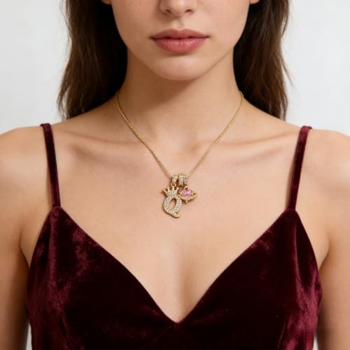 18K Gold & Silver Plated Initial Necklaces for Women - color: Q-Gold