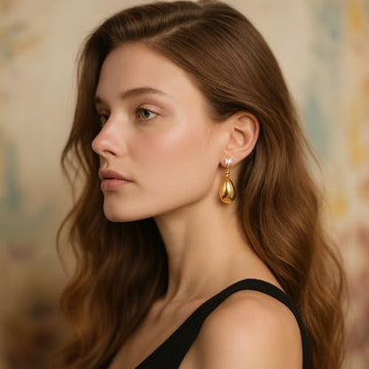 Pearl Clip on Earrings for Women - 14K Gold Silver Plated Cubic Zirconia Non Pierced Ear Clips Jewelry Gifts for Wedding Bridal Party Gifts - color: Yellow-10mm