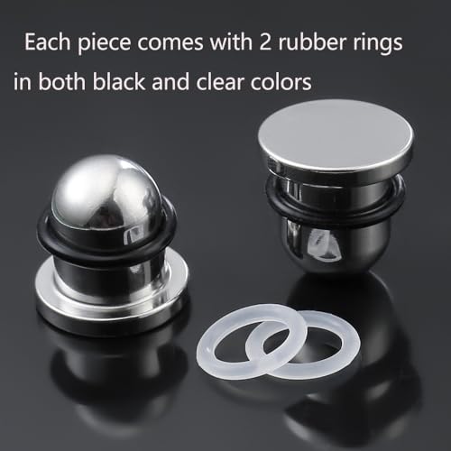 Casvort 22 PCS/16 PCS Hypoallergenic 18G-1'' Comfy Dead Stretching Plugs in 0.5mm Increments Saddle Plugs with Rubber Rings 316 Surgical Stainless Steel Crazy Ear Gauges Body Piercing Jewelry - color: Silver 1-6mm 22 PCS