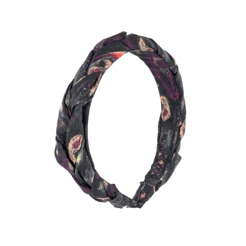 Madison Tyler Boho Headbands - Top Knot With Rhinestones, Non Slip for Outdoor & Party (Purple & Black) - color: Purple and Black