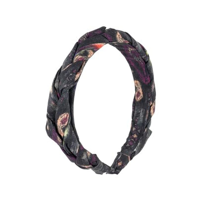 Madison Tyler Boho Headbands - Top Knot With Rhinestones, Non Slip for Outdoor & Party (Purple & Black) - color: Purple and Black