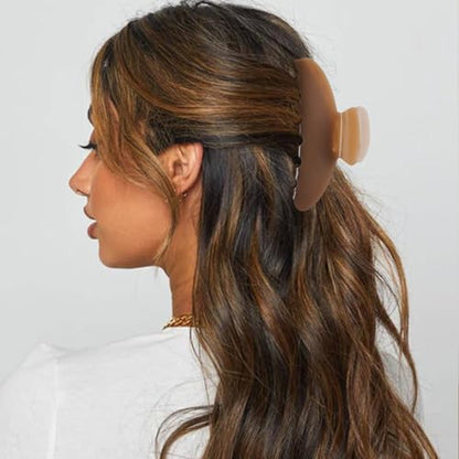 MAORULU Cute Claw Clip for Women – 4.3'' Large Acetate Hair Clips for Thick Thin Curly Long Hair, Durable Hair Clamps Non-slip Jaw Clip, Strong Hold, Stylish French Design (Light Brown) - color: Light Brown