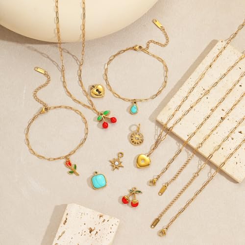 Swyabi 20 PCS Paperclip Necklace Bracelet Chains Bulk for Jewelry Making | 18K Stainless Steel, Gold Plated, with Extender, No Fade, No Rust, Adjustable, for Men Women DIY - color: 2.5x6.5mm Gold