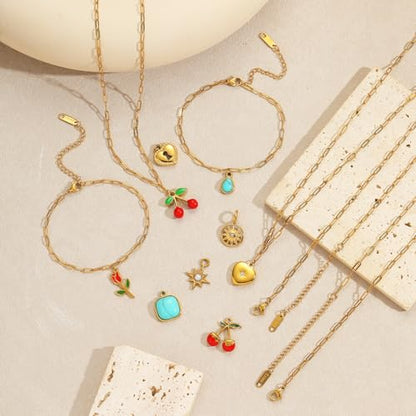 Swyabi 20 PCS Paperclip Necklace Bracelet Chains Bulk for Jewelry Making | 18K Stainless Steel, Gold Plated, with Extender, No Fade, No Rust, Adjustable, for Men Women DIY - color: 2.5x6.5mm Gold