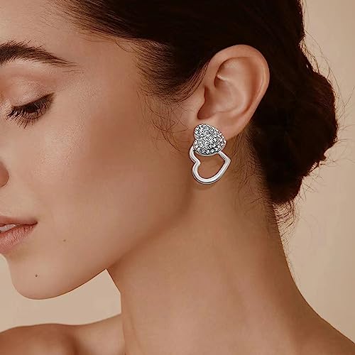 SYHOL Gold Jewelry Set 18K Gold Accessories for Women Jewelry Set Wedding Bridal Fashion Jewelry Sets Women Accessories Bracelets Earrings and Rings Sweetheart Gifts - color: X0091-Silver