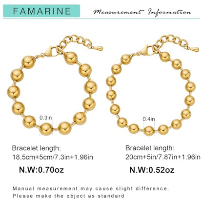 FAMARINE Gold Silver Chunky Bangle Bracelet for Women Men - style: Style G