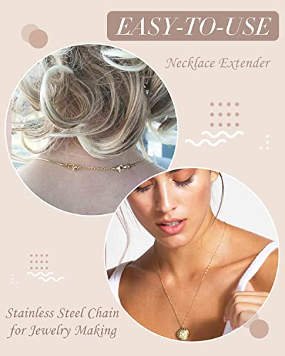 OHINGLT Necklace Extender 10Pcs Chain Extenders for Necklaces Bracelet, Silver Plated Stainless Steel Extension Chain for Women Jewelry Making - color: Necklace Extender 10Pcs Siver
