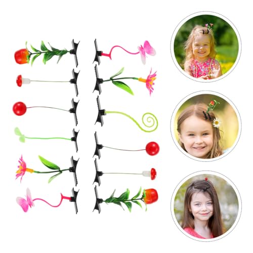 12Pcs Simulation Plant Hair Clips Set for, Mixed Style Sprout Hairpins, Cute Leaf-Inspired Hair Accessories for Everyday Wear and Parties