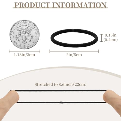QIUTIMIY 100 Pcs No Damage Hair Ties Thick Hair Elastic Rubber Bands Hair Accessories Scrunchies Seamless for Women - color: Style 25