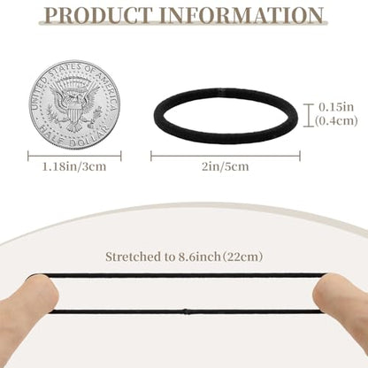 QIUTIMIY 100 Pcs No Damage Hair Ties Thick Hair Elastic Rubber Bands Hair Accessories Scrunchies Seamless for Women - color: Style 25