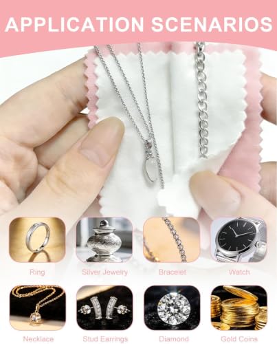 Jewelry Cleaning Kit with Cleaning Brushes and Velvet Polishing Cloths - color: 5 Piece Pink