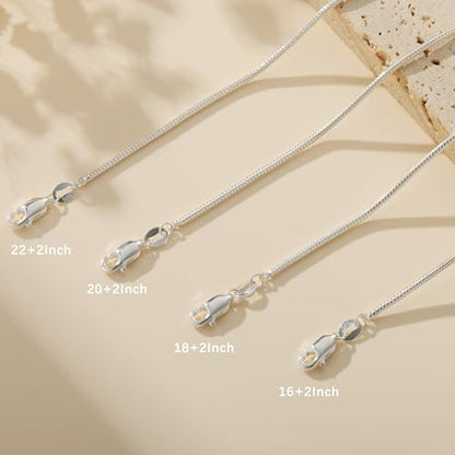 925 Sterling Silver Chain Necklace for Women - 1mm 1.5mm 2mm Snake Chain Necklace Smooth Sturdy Jewelry Gift Size 16/18/20/22 Inches - color: 1.5mm, size: 22+2"