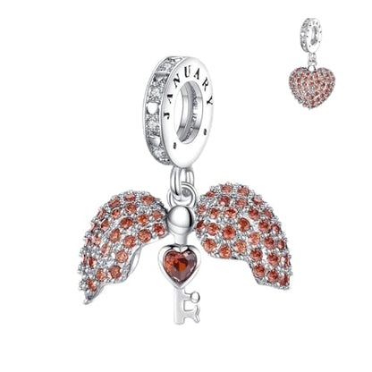 Annmors Birthstone Charms for Bracelet 925 Sterling Silver Charms fit Bracelet Necklace Dangle with 5A Cubic Zirconia Christmas Valentine Mother's Day Gift for Women - color: 01-January-Garnet