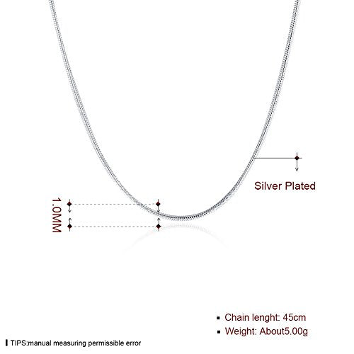 NABTYJC Sterling Silver 1MM Snake Chain with Lobster Clasp 18" 20" 24"