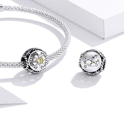 Zodiac Sign Charm fit Charms Bracelet 925 Sterling Silver Charm Birthday Charm 12 Constellations Charms For pandora Bracelets - color: Sagittarius
