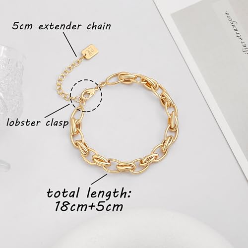 SOFYBJA 18k Gold Plated Personalized Chunky Cuban Oval Link Chain Bracelets for Men Toggle Rope Bracelet Jewelry for Women - style: X Shaped Knotted Chain Link Bracelet