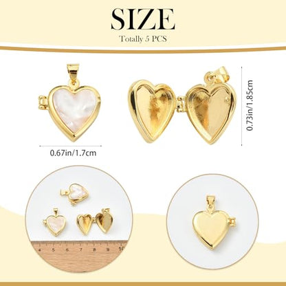 Photo Locket Charms for Jewelry Making Brass Frame Charms Memorial Bracelet Necklace Earring Keychain - style: Shell