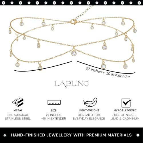 Gold Belly Waist Chain for Women | Layered Belly 14K Gold Plated Chain Adjustable Bikini Belly Beads Body Chain Waterproof | Jewelry Gift - color: Style 4