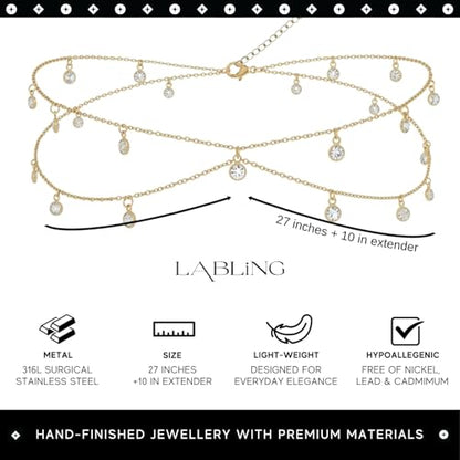 Gold Belly Waist Chain for Women | Layered Belly 14K Gold Plated Chain Adjustable Bikini Belly Beads Body Chain Waterproof | Jewelry Gift - color: Style 4