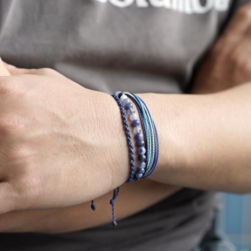 Handmade Natural Stone Beaded Healing Bracelet Gift for Men Adjustable Rope String Bracelet