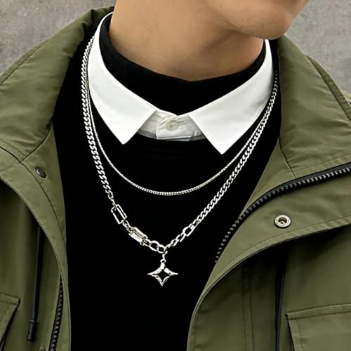 Double Layer Necklace for Women Trendy Layered Jewelry Adjustable Chain Necklace for Daily Wear and Special Occasions - color: Silver Star