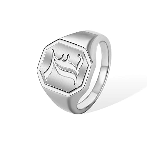 AILIN Initial Rings For Men Custom Old English Signet Rings For Women Pinky Ring With Letter