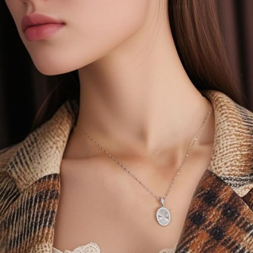 16 Inch Women's Pendant Necklace Chains - 5 Different Pendant Designs, Dainty Adjustable Chains(Gold/Silver) - color: silver3