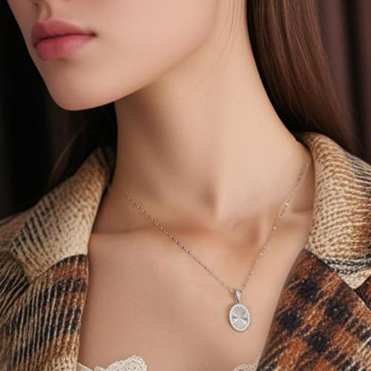 16 Inch Women's Pendant Necklace Chains - 5 Different Pendant Designs, Dainty Adjustable Chains(Gold/Silver) - color: silver3