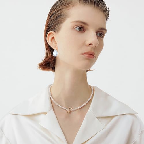 14K Gold Teardrop Crystal Leverback Earrings Sparkly Rhinestone Water Droplet Dangle Drop Earrings For Women - color: White