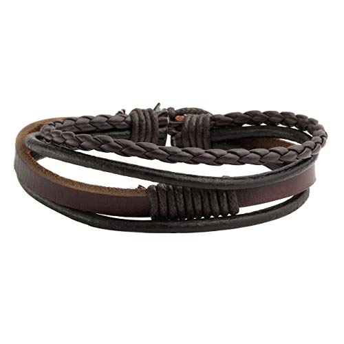 Leather Braided Bracelet Cuff Wrap Wristband for Men Women Adjustable - color: G:12pcs
