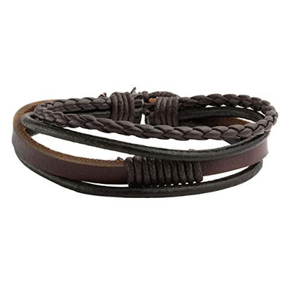 Leather Braided Bracelet Cuff Wrap Wristband for Men Women Adjustable - color: G:12pcs