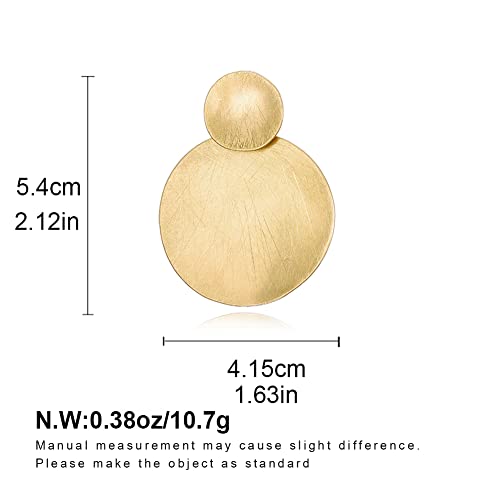 Matte Gold Silver Geometry Clip On Earrings for Women Retro Drop Clip Earrings for Women - style: 2 gold discs