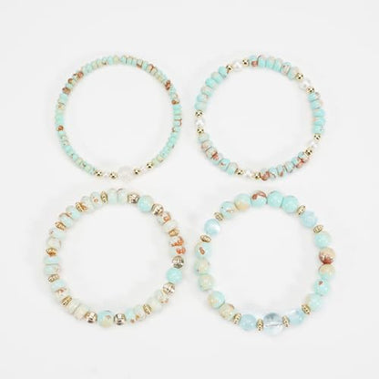 Boho Wooden Beads Bracelets Bohemian Bracelet Stack for Men Women Wood Beaded Bracelet Set - color: K