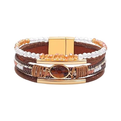 Bangle Styles Crystals Bead for Women Multiple Layer Stackable Jewelry Gift - color: I