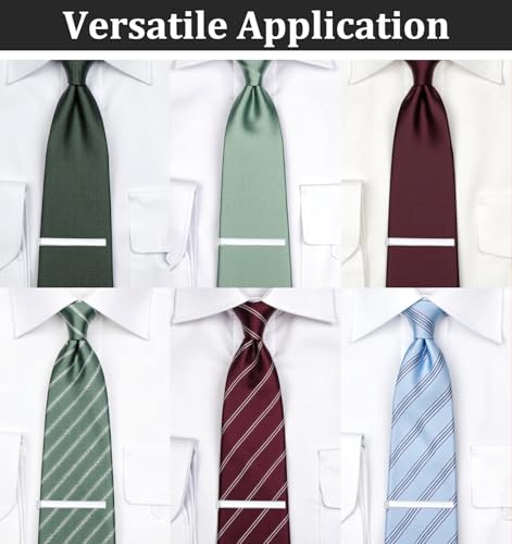 3 Pack Silver Tie Clips for Men, Classic Tie Clips for Men Silver with Adjustable Clasp Ideal for Professional Office Wear and Formal Events