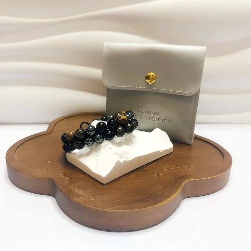 Triple Protection Bracelet & Healing Crystals Tiger Eye Beads Bracelet for Men Women, Natural Stone Bracelets for Men - style: Triangular Weaving Style - C