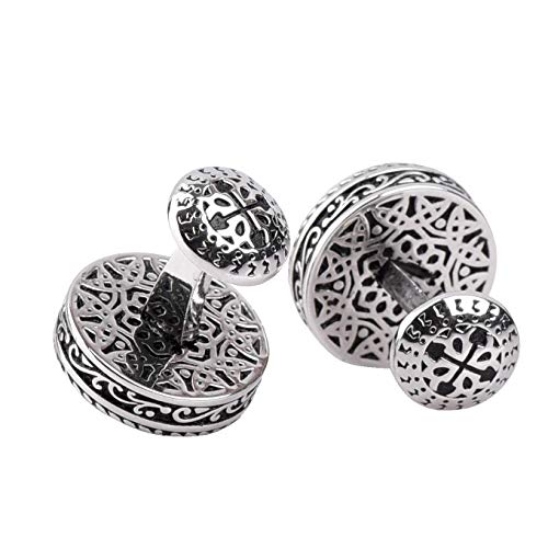 Cuff Links Mens, Cufflinks for Men, Men's Cuff Links for Wedding, Business, Father's Day, Gift for Men, 18K Gold Plated with Luxury Wooden Gift Box - style: Silver with Diamond