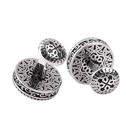 Cuff Links Mens, Cufflinks for Men, Men's Cuff Links for Wedding, Business, Father's Day, Gift for Men, 18K Gold Plated with Luxury Wooden Gift Box - style: Silver with Diamond