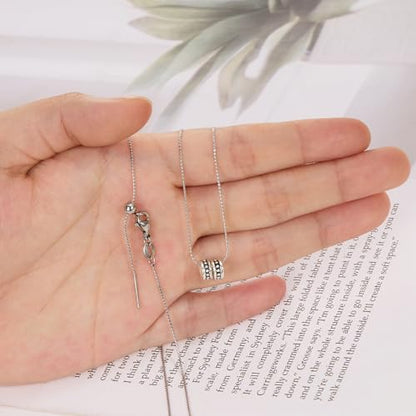 Crisjanggo 10 Pack Silver Adjustable Necklace Chain for Jewelry Making | Stainless Steel Thin Link Chains Bulk Adjustable with Needle Threader Lobster Clasps 20 Inches - color: Silver S