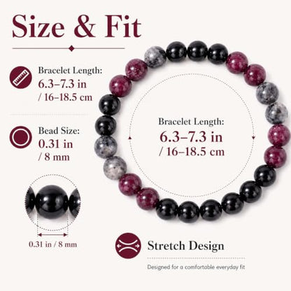 Anxiety Relief Crystal Bracelet Menopause Bracelet Tigers Eye Citrine Natural Stone Stress Beaded Stretch Bracelets Anxiety Relief Healing Bracelets New Chapter Encouragement Jewelry Menopause Gifts - color: A1: Purple