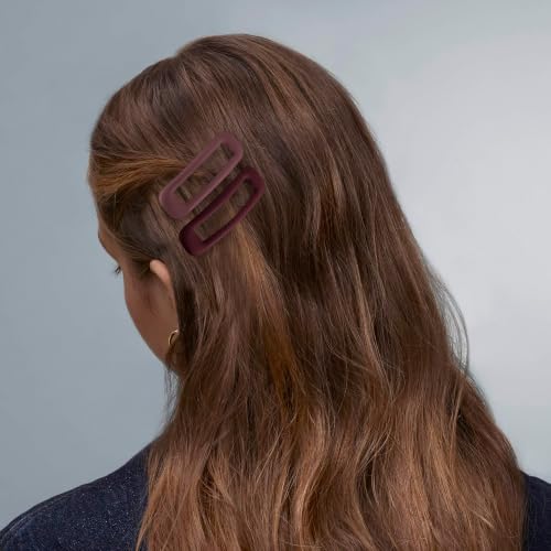 20 PCS Small Rectangle Hair Barrettes For Women Non Slips Snap Clips For Thin Fine Hair,Matte Black Dark Red White,1.97 x 0.55Inch - color: Matte Black Dark Red White