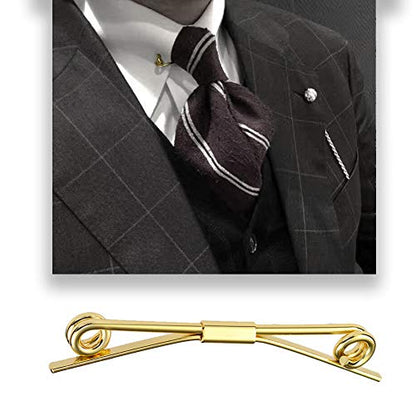 Tight Necktie Tie Clips Collar Bar Shirt Collar Stay Tie Pins Cravat Clips Silver Gold Black Tone Metal Collar Pin Jewelry Accessories for Men - color: Gold