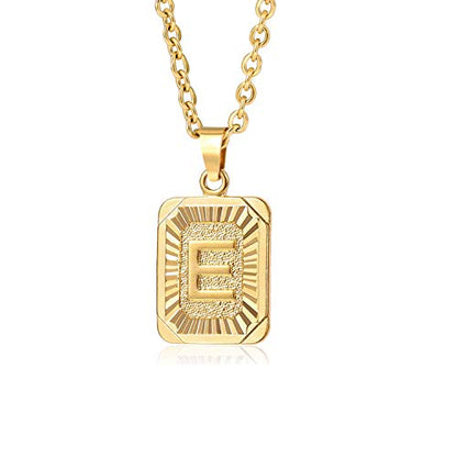 Glimmerst Initial Pendant Necklace 18K Gold Plated Stainless Steel Letter Necklace Personalizd Name Necklace for Women - style: Gold E