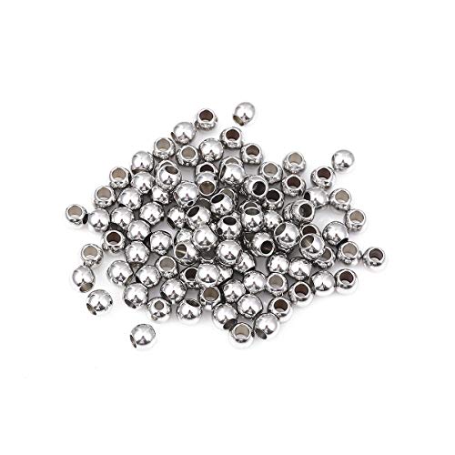 Stainless Steel Spacer Beads 5x4mm Round Loose Charm Caps Beads for DIY Jewelry Making 100pcs with 2.5mm Hole - color: 5x4mm 2.5mm