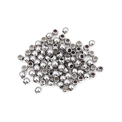 Stainless Steel Spacer Beads 5x4mm Round Loose Charm Caps Beads for DIY Jewelry Making 100pcs with 2.5mm Hole - color: 5x4mm 2.5mm