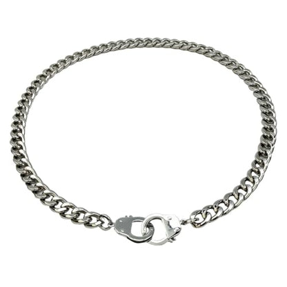 Succuba Stainless Steel Handcuff Choker Necklace Chain Pendant Choker Collar Necklace for Women and Men from 16 to 24 Inches with Box - color: G, size: 24 Inches