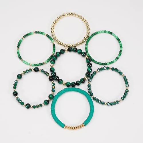 Boho Wooden Beads Bracelets Bohemian Bracelet Stack for Men Women Wood Beaded Bracelet Set - color: G