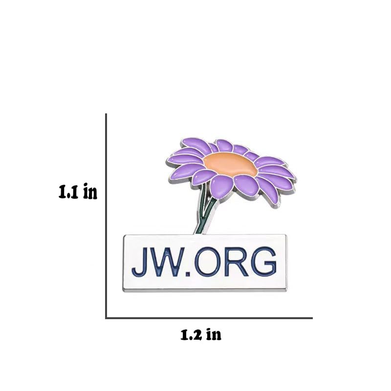 JW.ORG Enamel Pin,Purple Flower Design, Lapel Badge, 1.1 x 1.2 inches