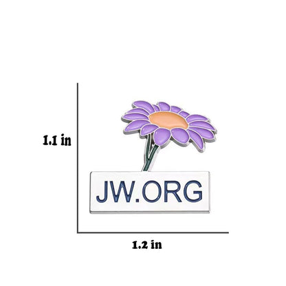 JW.ORG Enamel Pin,Purple Flower Design, Lapel Badge, 1.1 x 1.2 inches